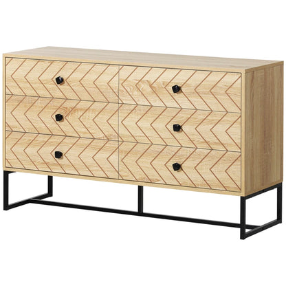 HOMCOM Bedroom Chest of Drawers, 6 Drawer Dresser