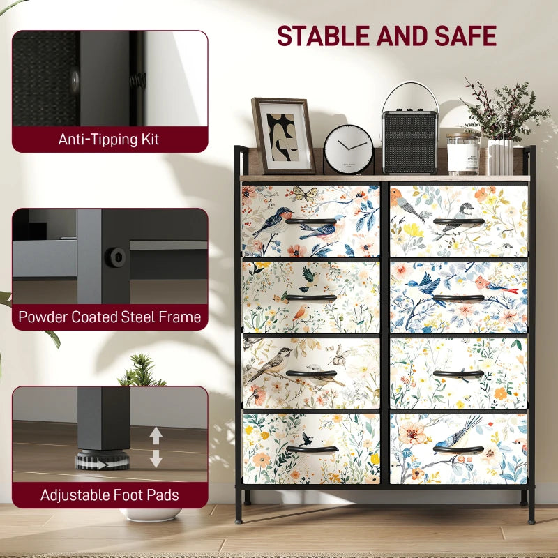 HOMCOM 8-Drawer Chest of Drawers