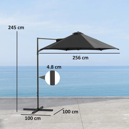 Outsunny 2.5m Rotating Cantilever Parasol - LuxmeLounge - [vendor_name]