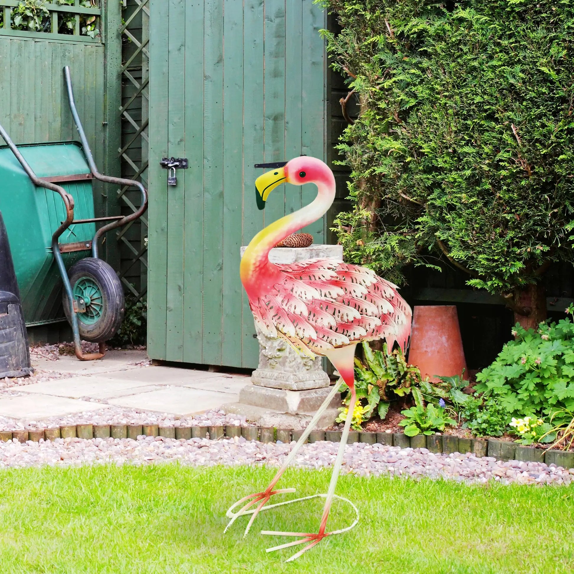 Outsunny Flamingo Garden Statue Ornament