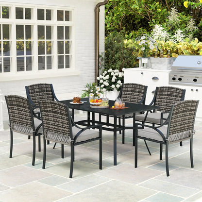Outsunny Rattan Garden Furniture Set with Cushions