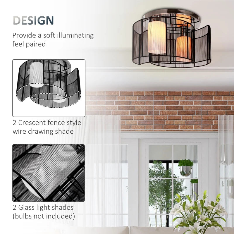 HOMCOM Nova Twin Shade Ceiling Light