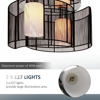 HOMCOM Nova Twin Shade Ceiling Light