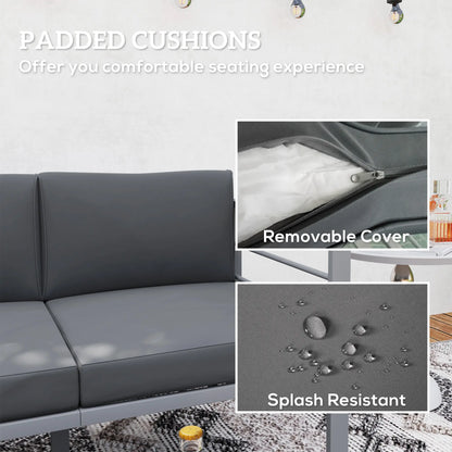 Outsunny Two-Seater Aluminium Garden Sofa