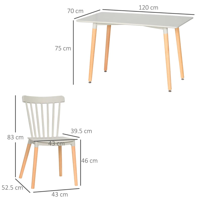 HOMCOM 5-Piece Kitchen Dining Table Set - LuxmeLounge - [vendor_name]