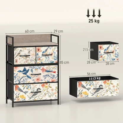 HOMCOM 4-Drawer Chest of Drawers
