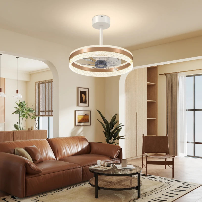HOMCOM Ceiling Fan with LED Light and Remote