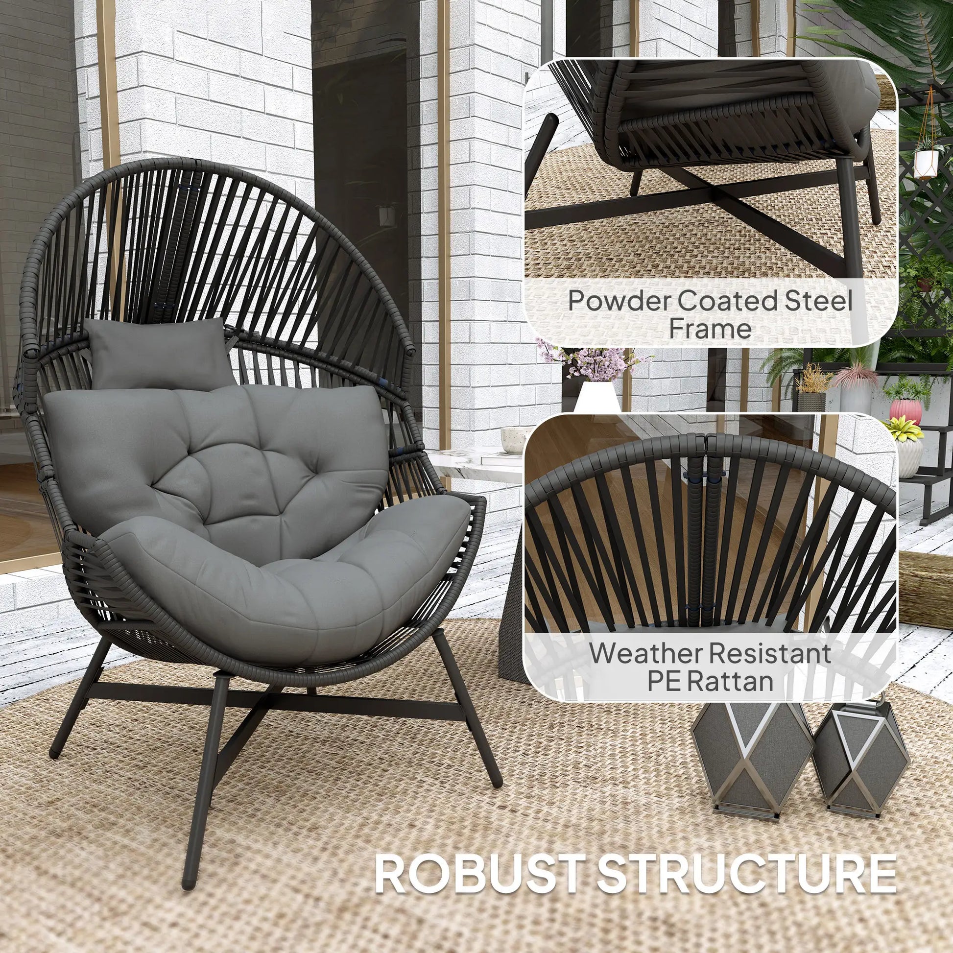 Outsunny Rattan Egg Chair