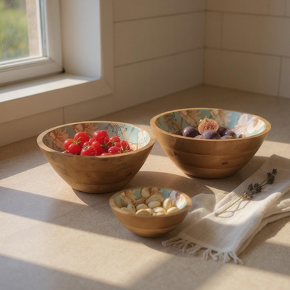 Floral Bird Bowl Set of 2 - LuxmeLounge - [vendor_name]
