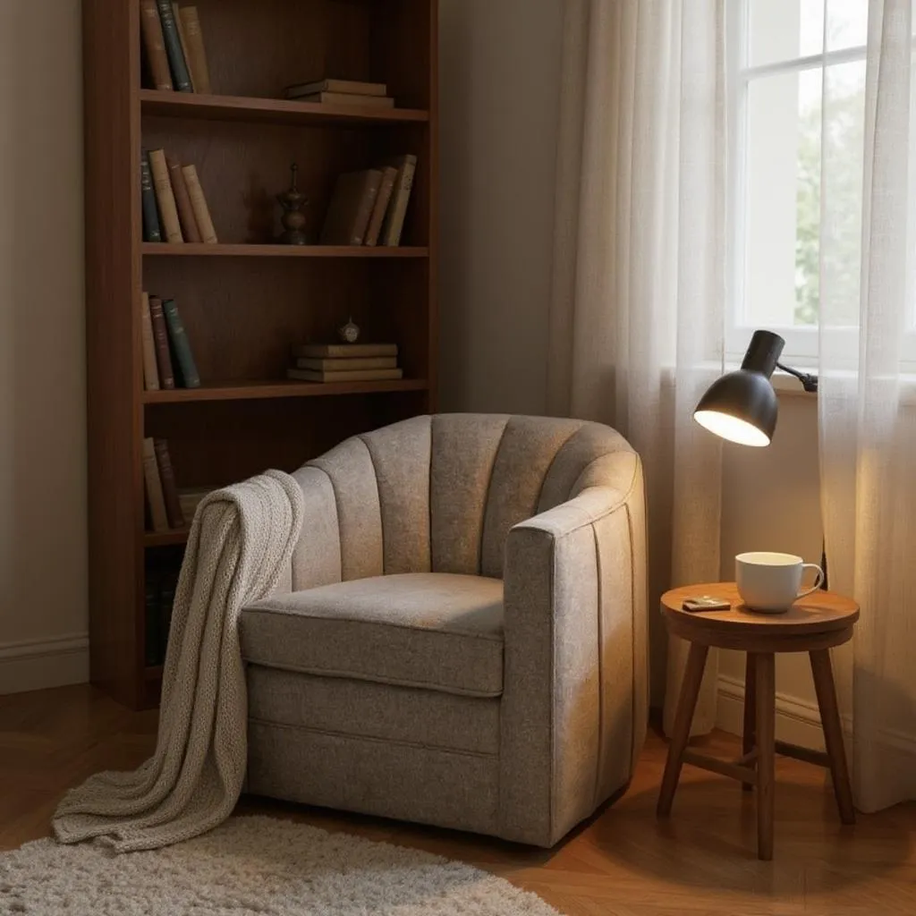 Lily Swivel Chair In Oatmeal Twill - LuxmeLounge - [vendor_name]