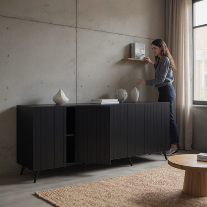 Monroe Matte Black Wide 4 Door Sideboard - LuxmeLounge - [vendor_name]