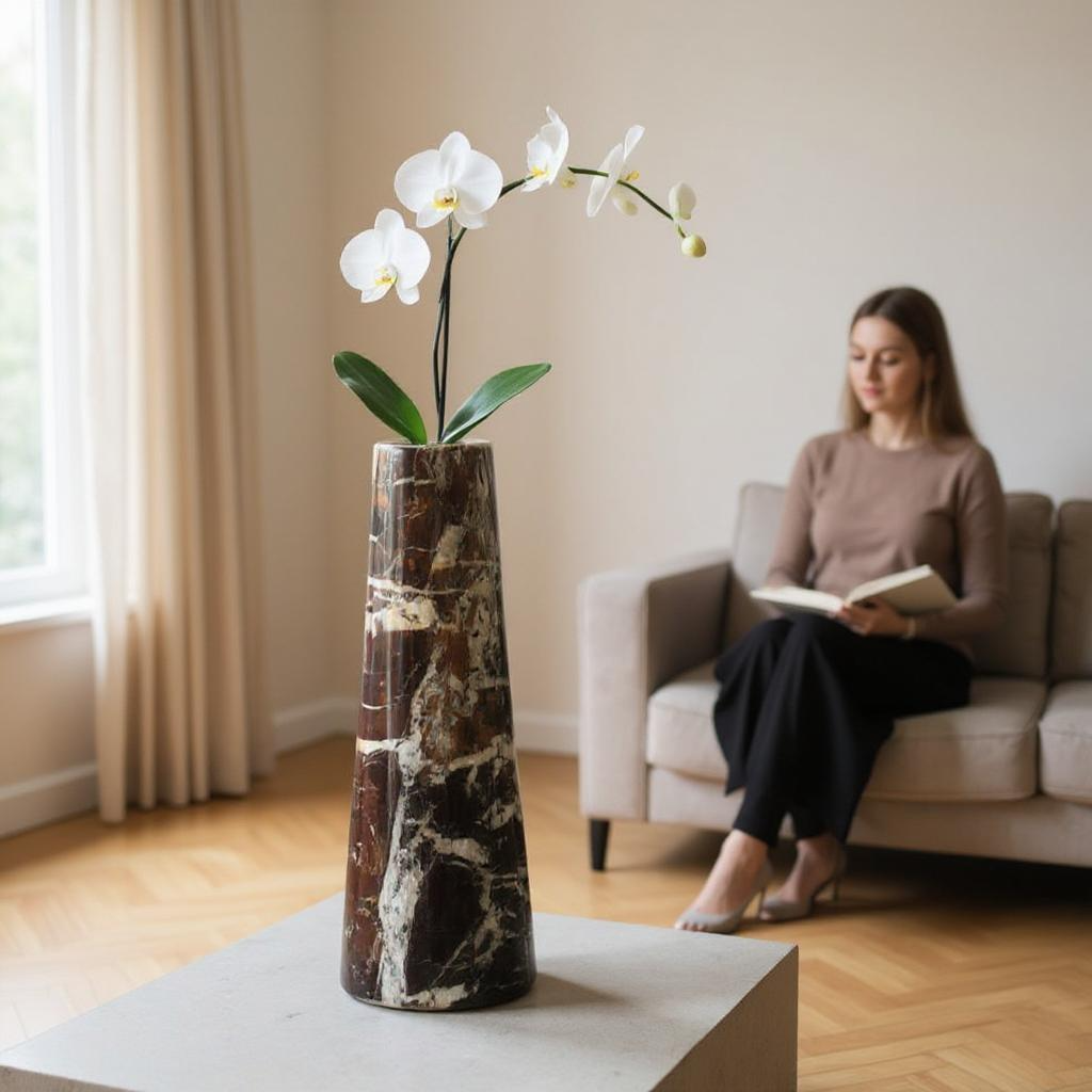 Salmo Black Marble Tapered Vase - LuxmeLounge - [vendor_name]