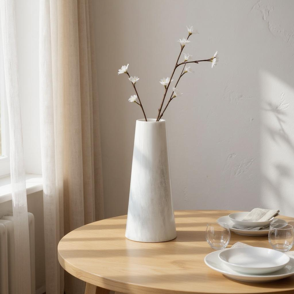 Salmo White Marble Tapered Vase - LuxmeLounge - [vendor_name]