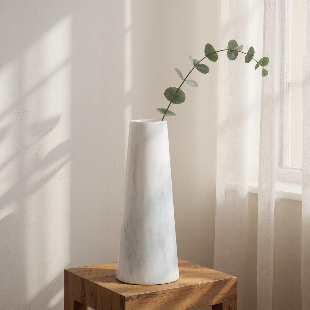 Salmo White Marble Tapered Vase - LuxmeLounge - [vendor_name]