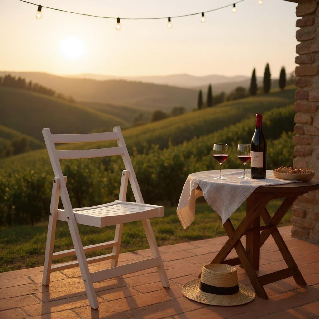 Beauport White Wood Folding Chair