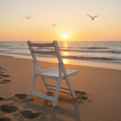 Beauport White Wood Folding Chair