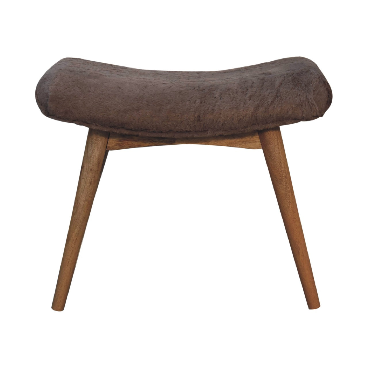 Mocha Faux Fur Curved Bench - LuxmeLounge - [vendor_name]