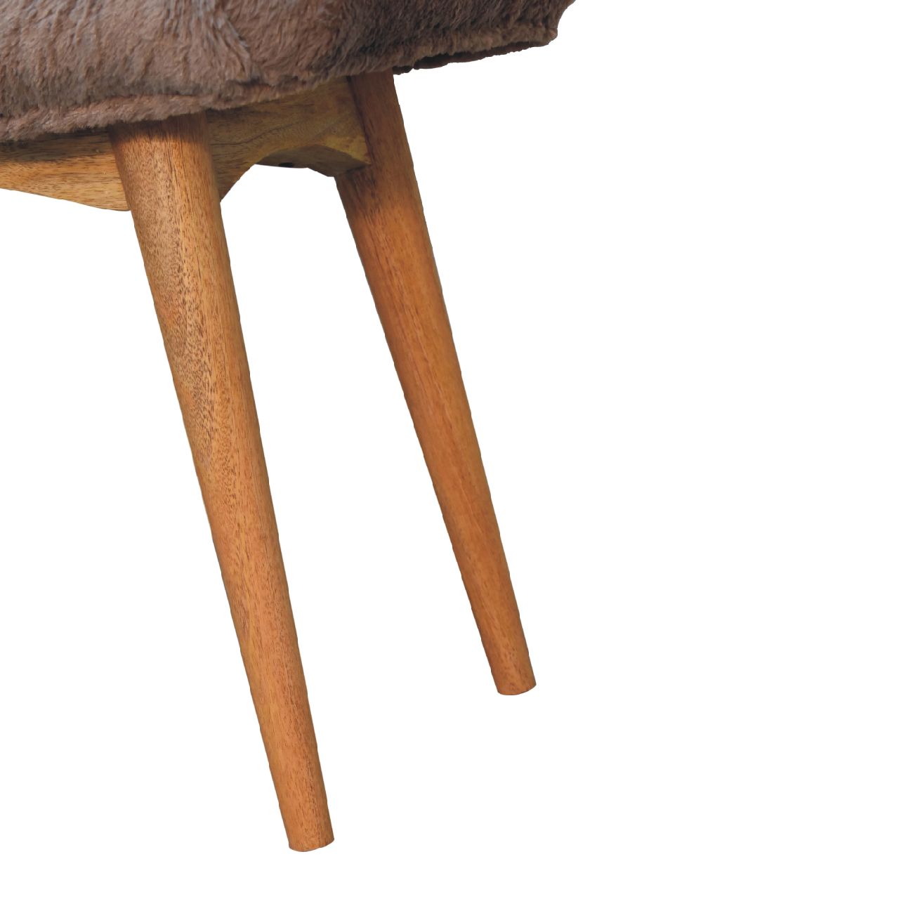 Mocha Faux Fur Curved Bench - LuxmeLounge - [vendor_name]