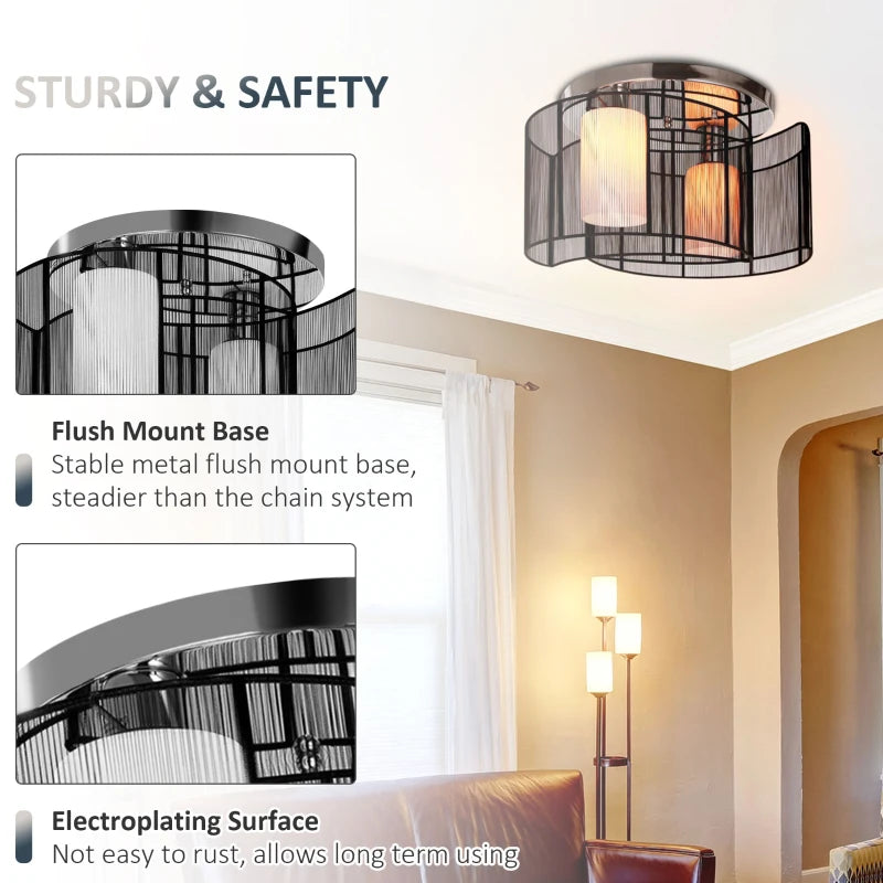 HOMCOM Nova Twin Shade Ceiling Light