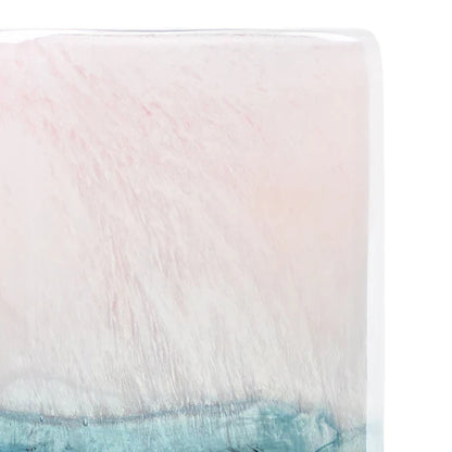 Close-up of a pink and blue gradient fabric texture