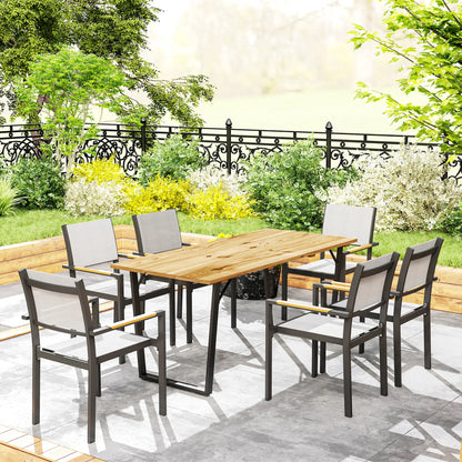 Outsunny 6 Seater Wooden Garden Dining Table