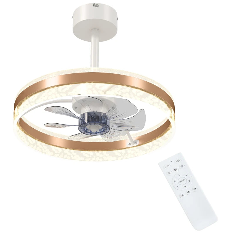 HOMCOM Ceiling Fan with LED Light and Remote