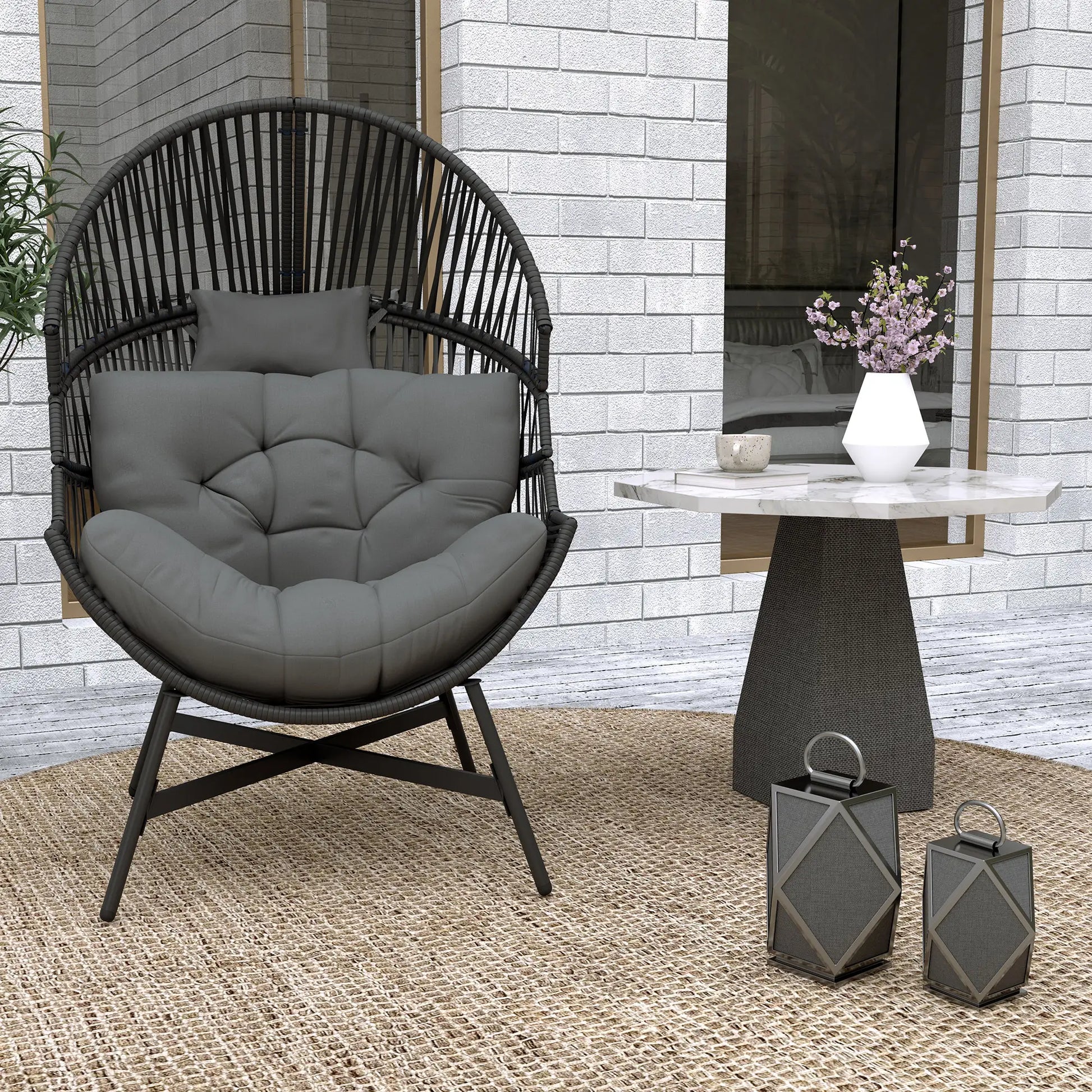 Outsunny Rattan Egg Chair