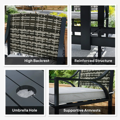 Outsunny Rattan Garden Furniture Set with Cushions