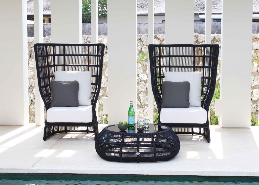 Black Spa Armchair Duo & Coffee Table By Skyline Design