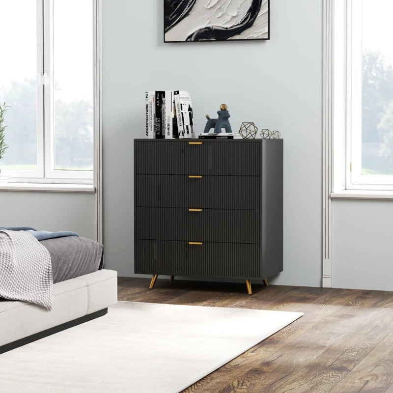 HOMCOM Elegant Four-Drawer Chest Of Drawer