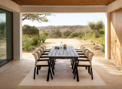 Nero Black Teak 8-Seater Outdoor Dining Set By Jardinico