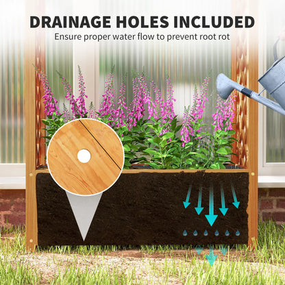 Outsunny Wooden Raised Garden Bed with Trellis
