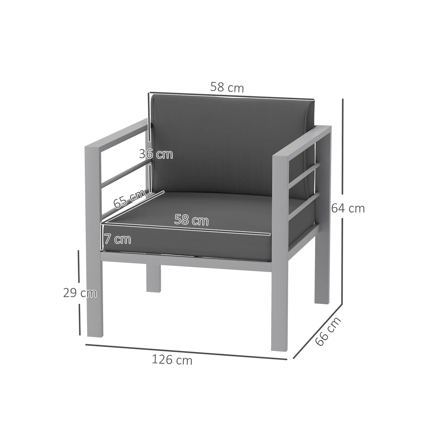 Outsunny Garden Sofa Set of 2