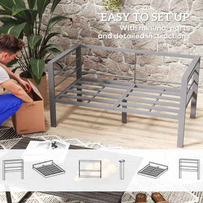 Outsunny Two-Seater Aluminium Garden Sofa