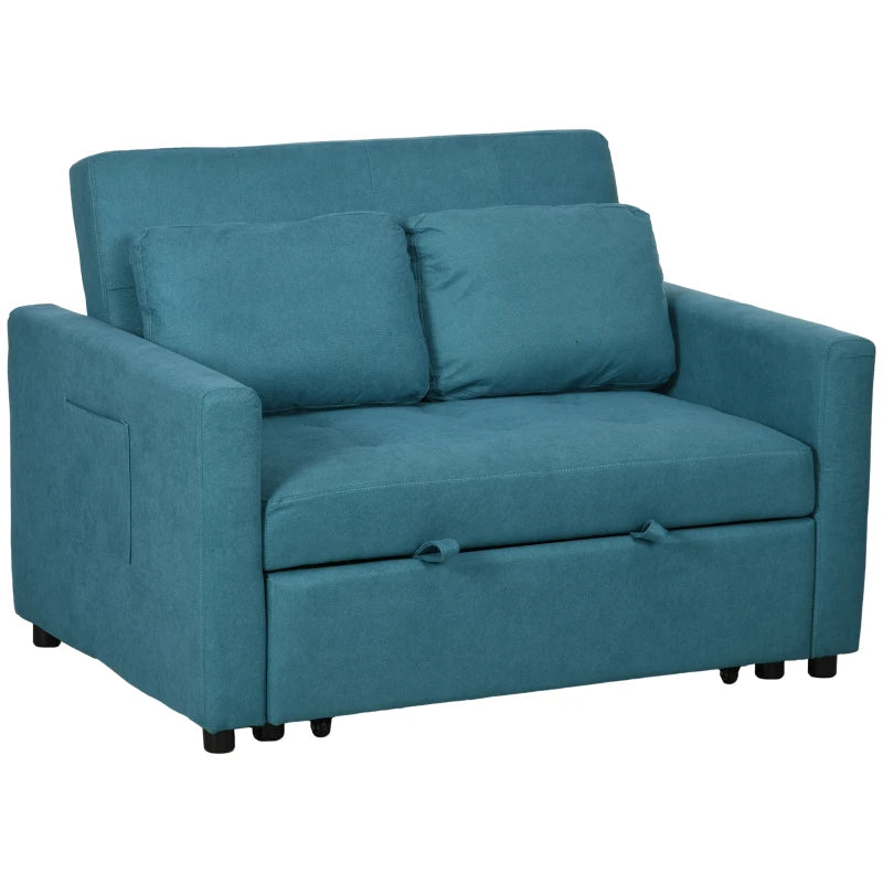 Blue sofa bed on a white background