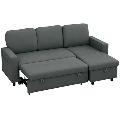 Gray sectional sofa with a chaise on a white background