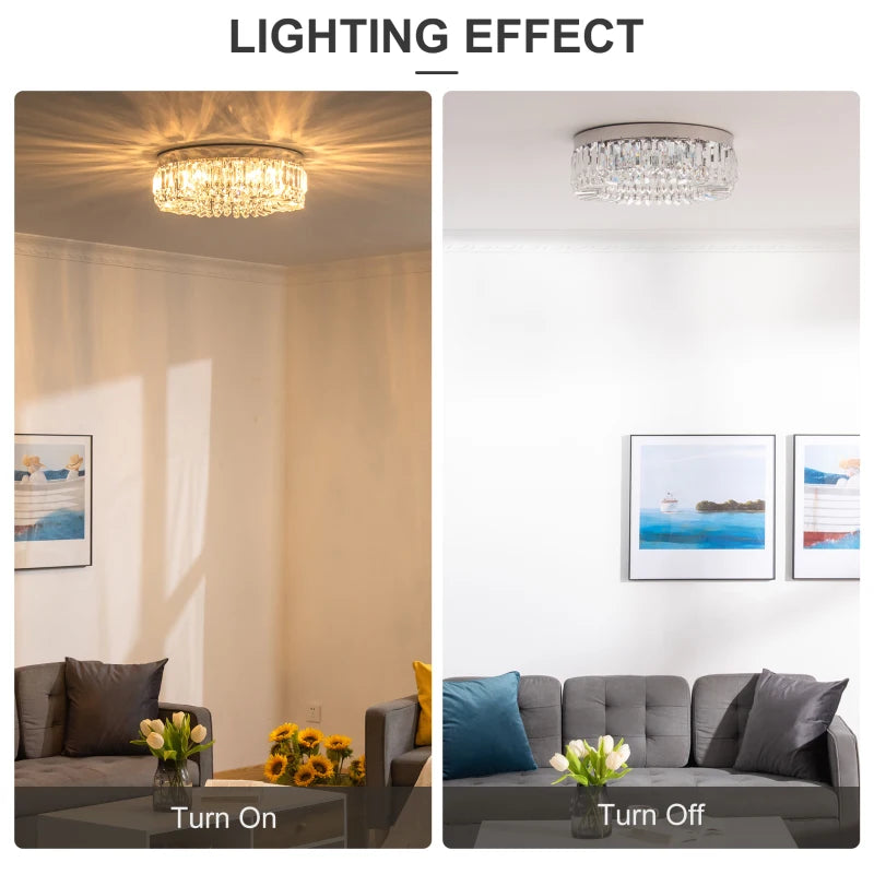 HOMCOM Luna Crystal Droplet Ceiling Light