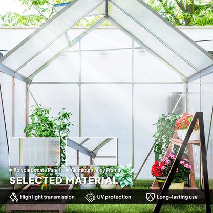 Outsunny 192.5 x 131cm Walk-In Polycarbonate Greenhouse