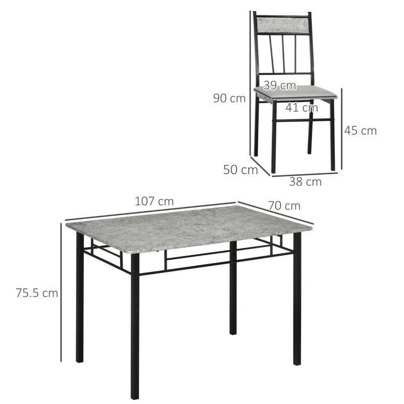 HOMCOM 5-Piece Kitchen Dining Table Set - LuxmeLounge - [vendor_name]