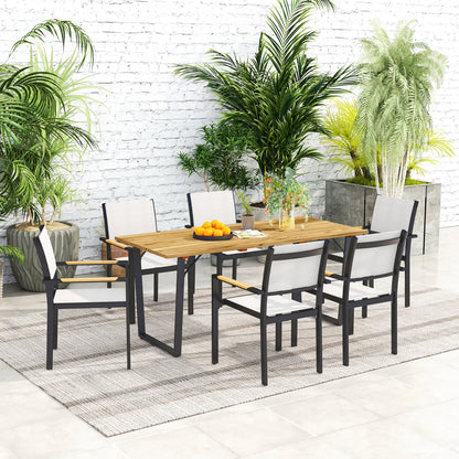 Outsunny 6 Seater Wooden Garden Dining Table
