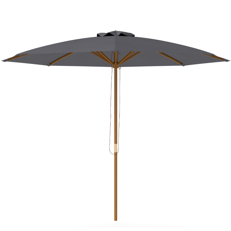 Outsunny 3m Wood Pole Parasol Umbrella