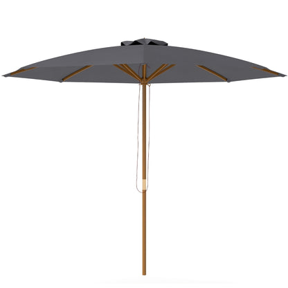 Outsunny 3m Wood Pole Parasol Umbrella
