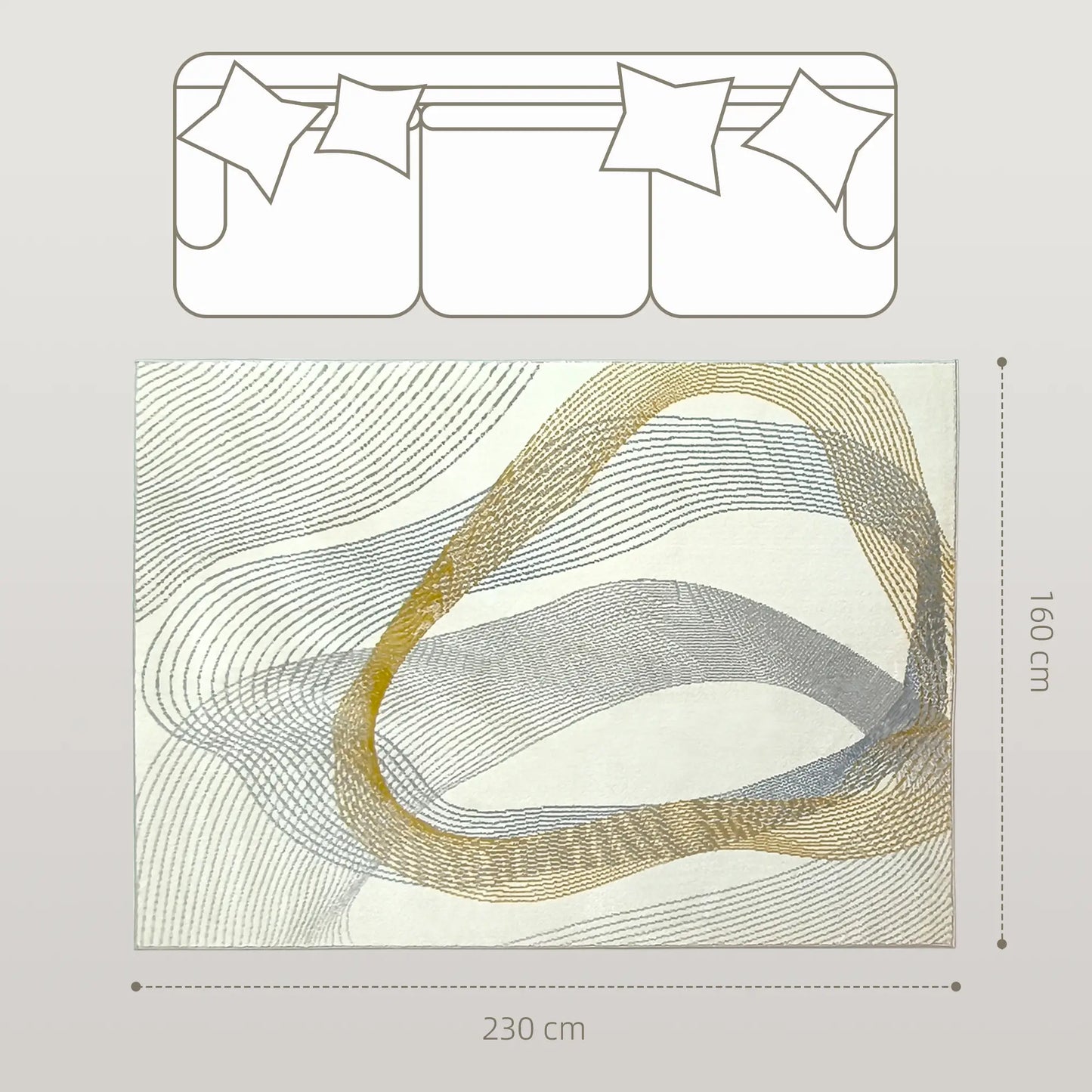 HOMCOM Modern Area Rug