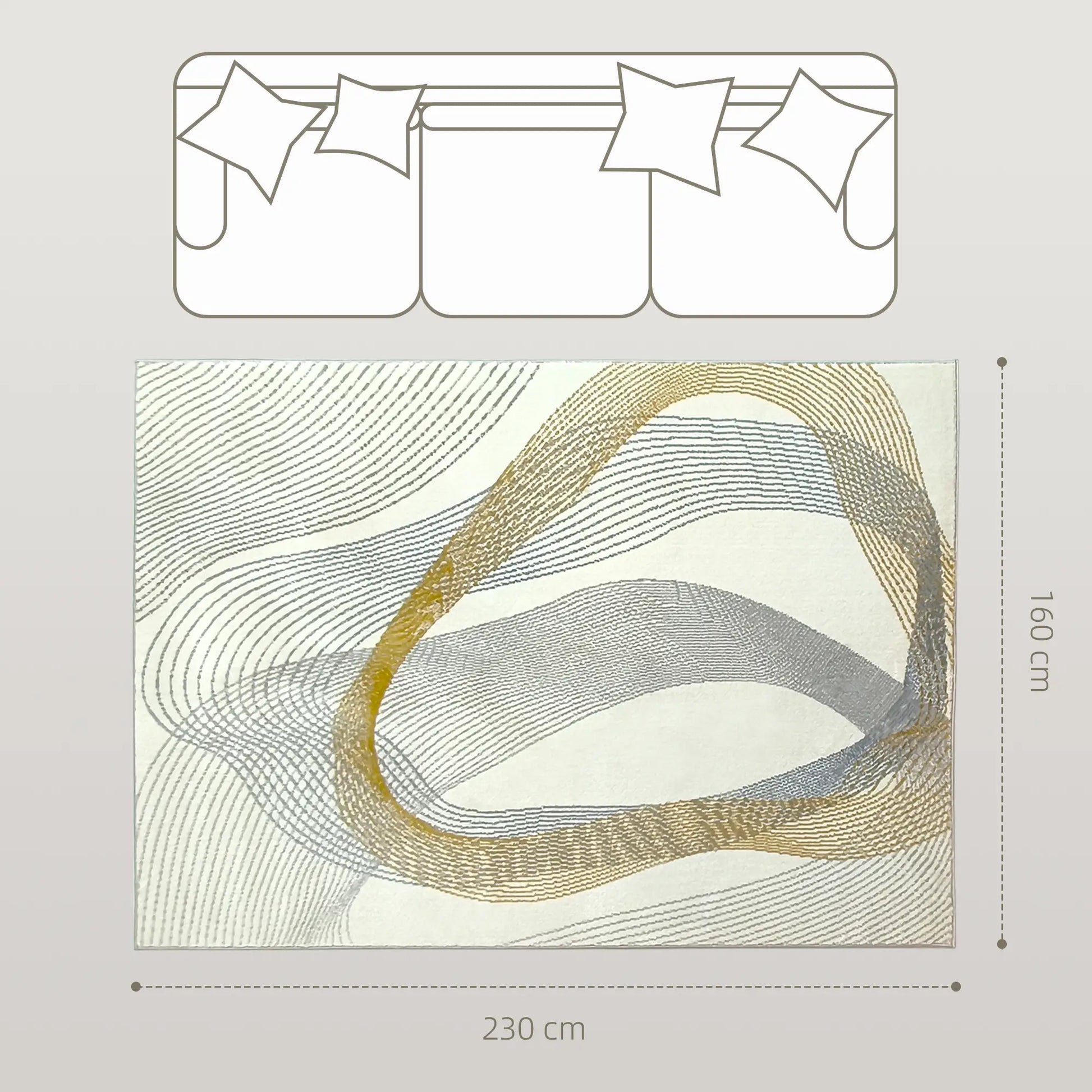 HOMCOM Modern Area Rug