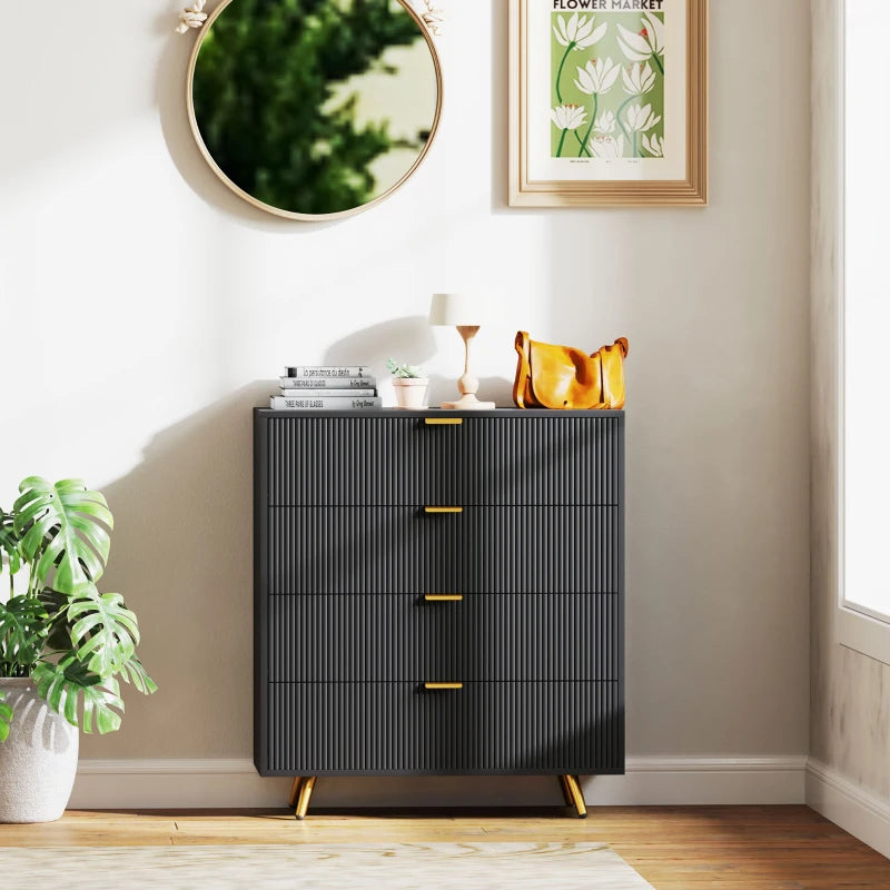 HOMCOM Elegant Four-Drawer Chest Of Drawer