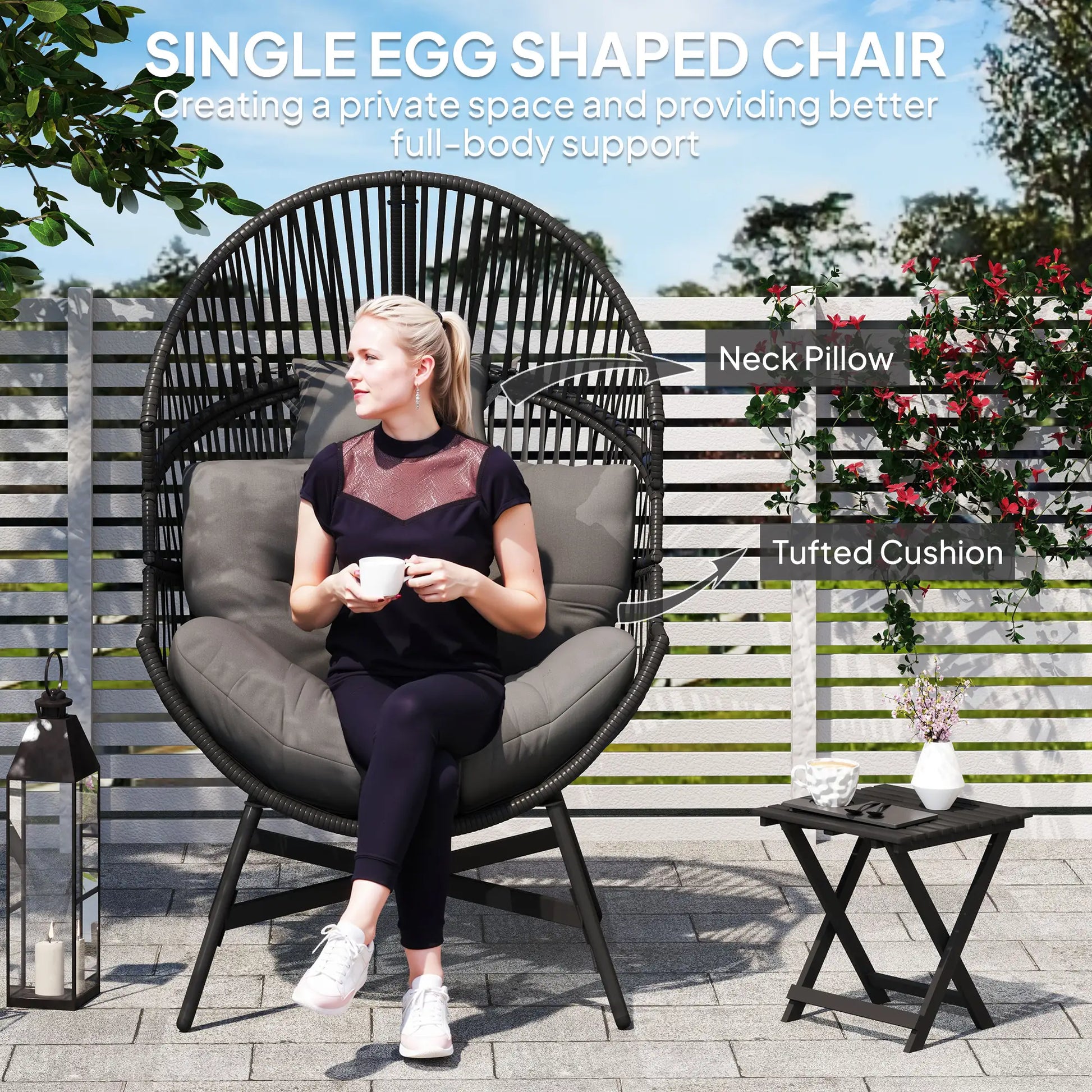 Outsunny Rattan Egg Chair