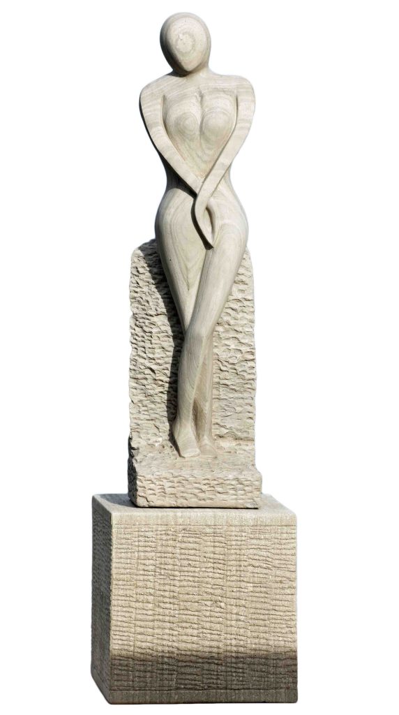 Serene Lady Sculpture & Plinth By Skyline Design