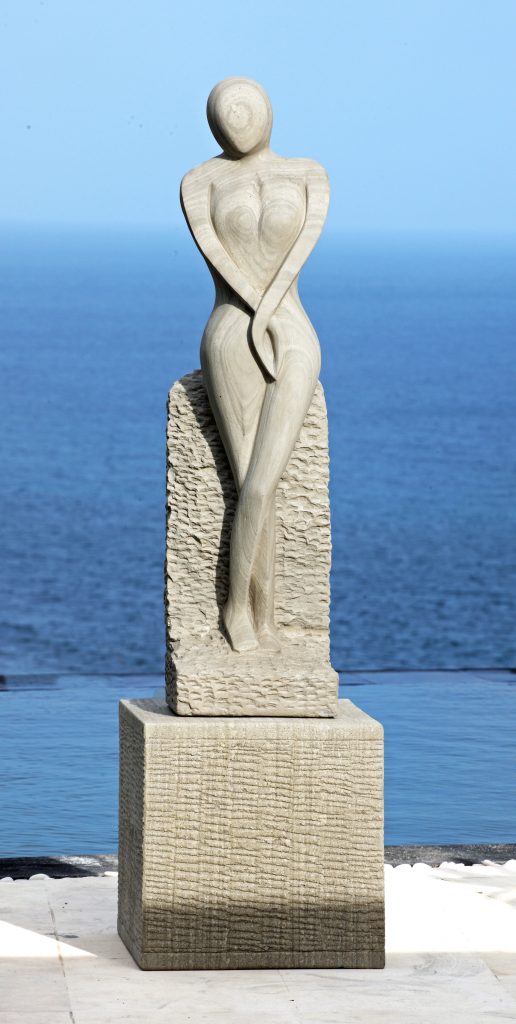 Serene Lady Sculpture & Plinth By Skyline Design