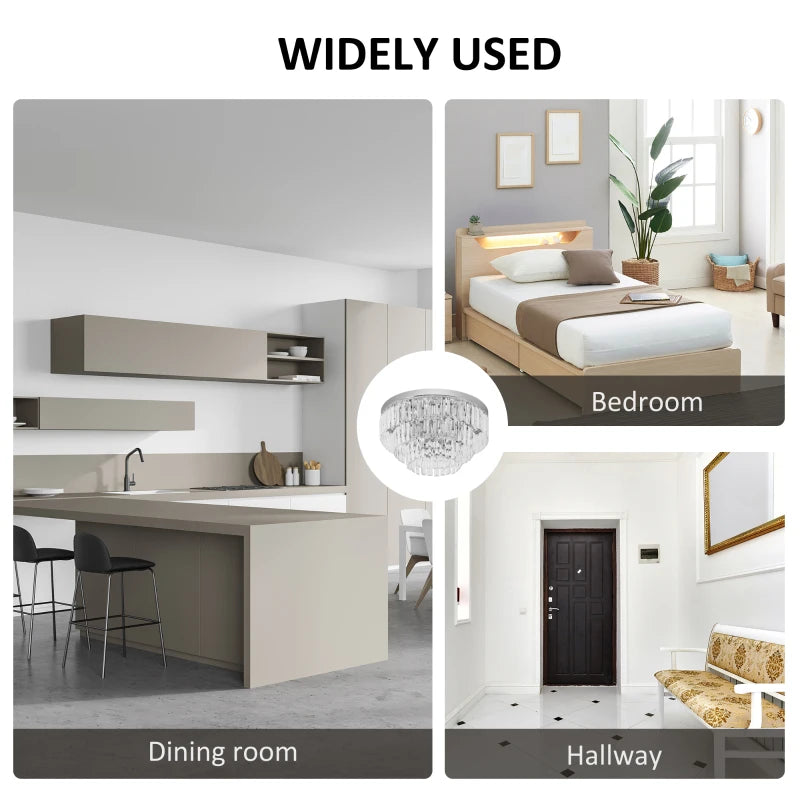 Collage of a modern kitchen, bedroom, dining room, and hallway with text 'Widely Used'.
