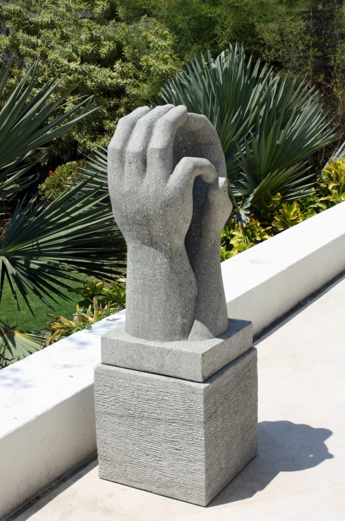 Two Hands Sculpture & Plinth By Skyline Design